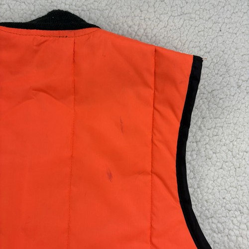 Vintage Hunting Vest Mens M? Woodland Camouflage Reversible Orange Hunting Camo - Picture 8 of 10