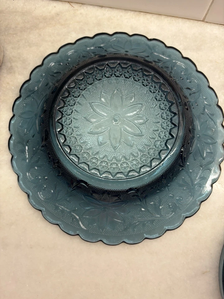 Vintage Rare Tiara Bicentennial Blue Covered Cheese/butter Glass - Image 4 of 4