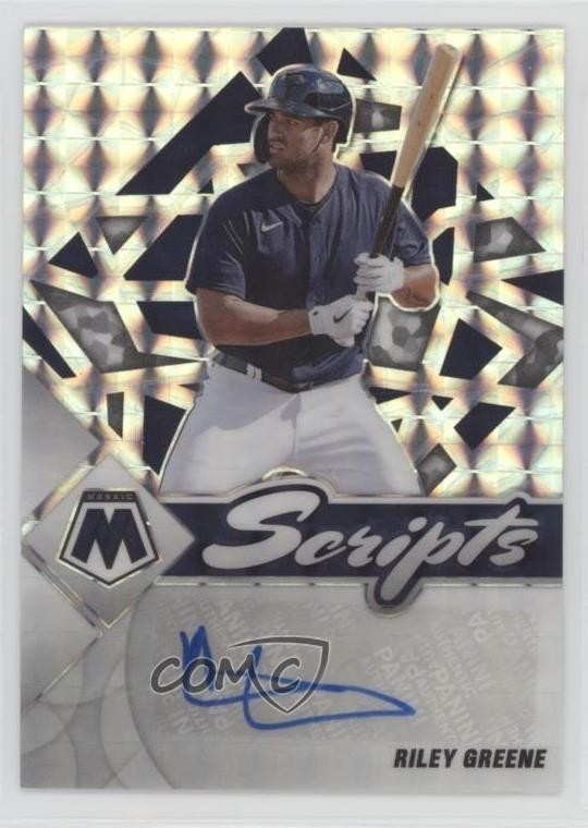 2022 Panini Mosaic Scripts Mosaic Prizm Riley Greene #SC-RG Auto c6t