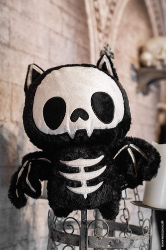 Juguete de peluche de murciélago óseo gótico emo esqueleto animal - Imagen 2 de 7