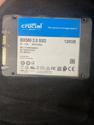 Crucial BX500 120GB,INTERNAL,2.5 Inch (CT120BX500SSD1) Solid State Drive