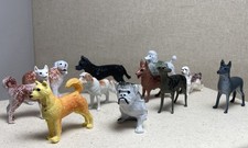 Rare Vintage Set 11 1970s Plastic Dog Breed Figures Hong Kong Marx Copies