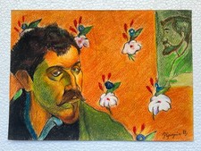 Paul Gauguin (Handmade) Drawing mixed media on paper signed & stamped