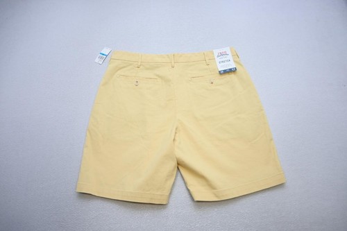 Izod Saltwater Stretch Khaki Chino Shorts Yellow Flat 9.5" INS Mens Sz 36 NWT - Picture 5 of 7