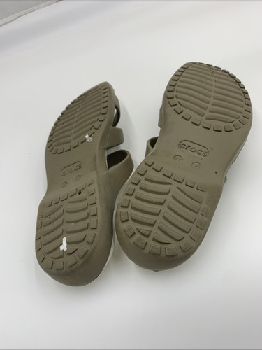Crocs Meleen Twist Sandal Dark Taupe Sail Flip Flop Slip On Women's Size 10 BK - Picture 5 of 8