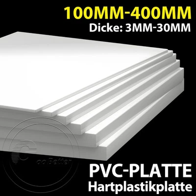 PVC HART Platte Dicke 3mm-30mm weiß Kunststoff Platte Zuschnitt 100mm-400mm - Bild 1 von 4