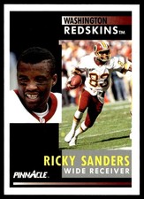 1991 Pinnacle Ricky Sanders Washington Redskins #342