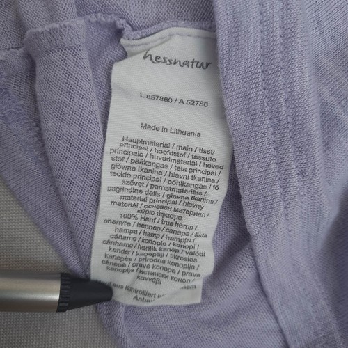 Hessnatur Damen 100% Hanf Bluse Größe 48 Ärmellos Oberteil Lavander Boho Strand - Bild 7 von 12
