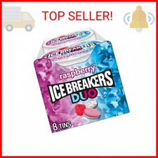 ICE BREAKERS Duo Fruit Plus Cool Raspberry Flavored Sugar Free Mints Pucks, 1.3