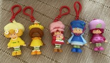 Strawberry Shortcake Keychain Set of 4 Carabiner Clip Plastic and one doll