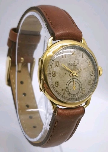 Vtg 1940s Rolco Rolex Dobbies Ltd Nairobi Africa Gold Filled 29mm 25J Mens Watch