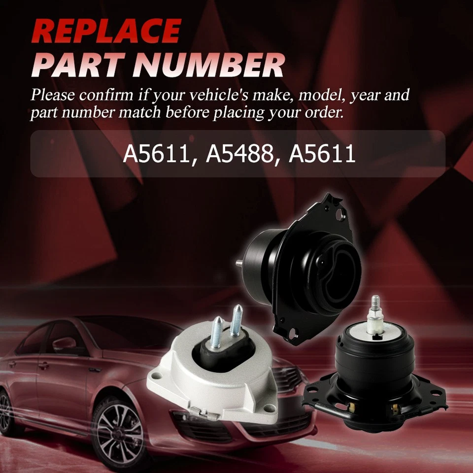 Engine Motor & Trans Mount 3Pcs Set For 2011-2019 Jeep Grand Cherokee 3.6L 5.7L - Imagem 4 de 4