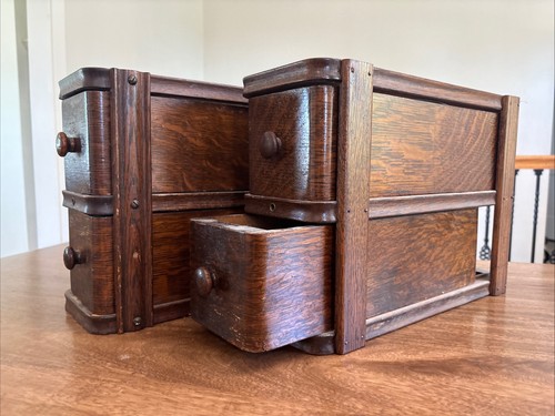 Antike Singer Tret Nähmaschine 4 Eiche Schrank Schubladen & 2 Rahmen kostenloser Versand