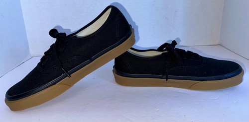 VANS Authentic 12 oz Canvas Black/Gum Men's 7 Wmn 8.5 Skate Shoes - 第 7/9 張圖片