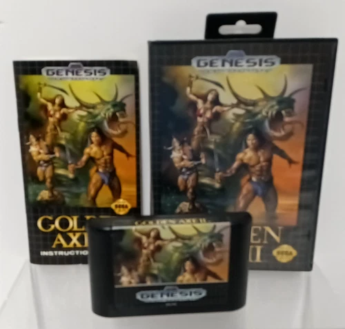 Sega Genesis Golden Axe II Game Complete W/ Case & Manual Tested !