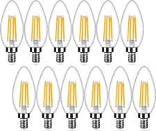 12-Pack Dimmable E12 LED Candelabra Bulbs 40Watt Equivalent, 2700K Warm White...