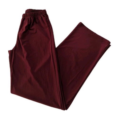 Antthony Women's Small Wide Leg Pants Pull-On Jersey Elastic Casual Burgundy XS - Picture 1 of 5