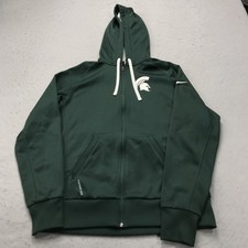 Michigan State Spartans Hoodie Mens Medium Green Nike Therma Fit Sweatshirt NCAA