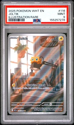 2025 Pokemon Wht En-White Flare #116 Joltik Illustration Rare PSA 9