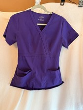 Cherokee Luxe 1841 Bundle 2 Women  s S Purple  Teal Scrub Tops. 6U