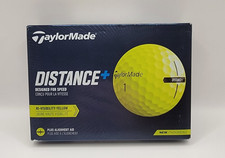 TaylorMade Distance Hi-Visibility Yellow Golf Balls, 1 Dozen, New in Box, AAAAA