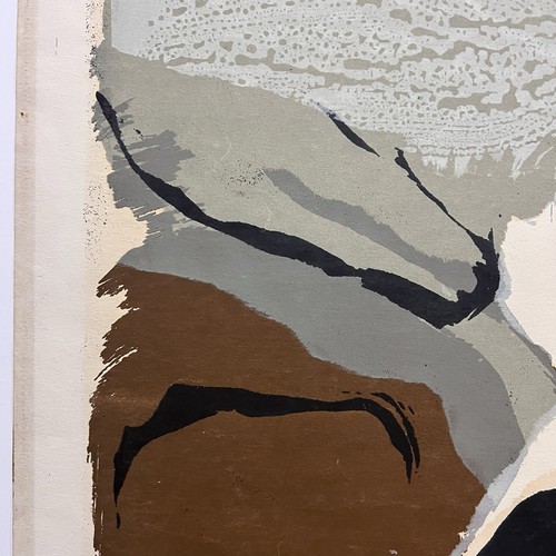 Mid Century Abstract Silkscreen Signed ROACH Wall Art Vtg 26in - Picture 11 of 16