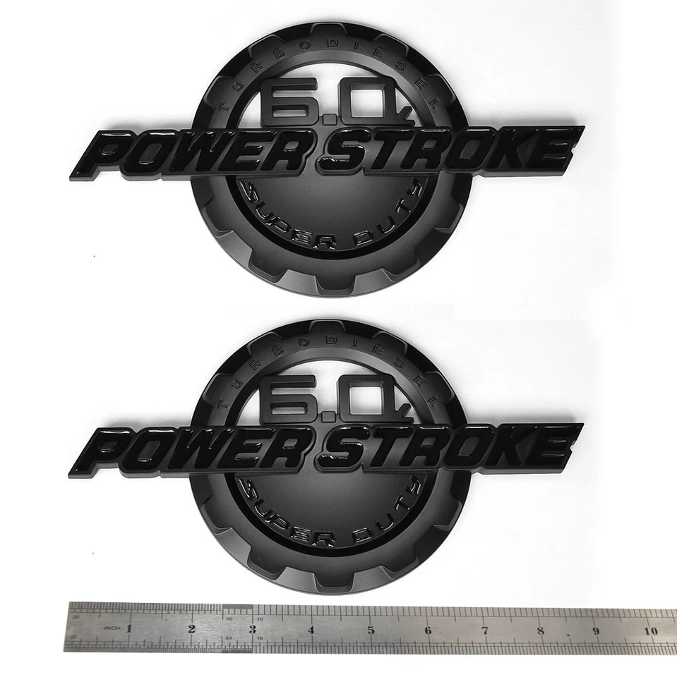 5 OEM 6,0 L POWER STROKE + F-250 Lariat Super Duty emblema se adapta a insignia F250 negro Foto 2 de 4