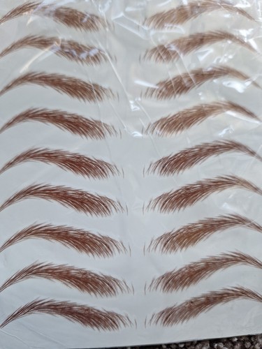 Eyebrow Tattoos 4D Hair-Like Waterproof Stickers Brown 22 Pairs Makeup Temporary - Picture 5 of 6