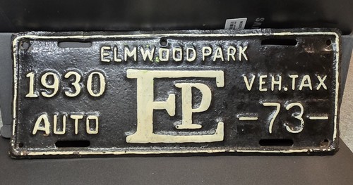AL CAPONE CHICAGO OUTFIT ELMWOOD PARK LICENSE PLATE 1930 COCKEYED LOUIE FRATTO