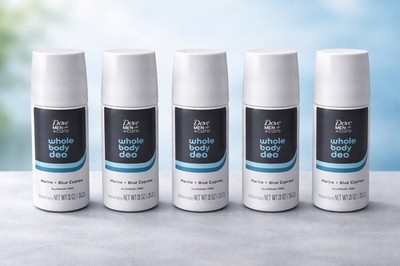 5 Men+Care WHOLE BODY Deo Spray MARINE BLUE CYPRESS Travel 1.1 oz Aluminum FREE