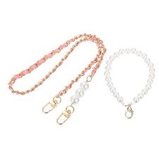 Purse Chain Strap, Replacement Strap with Phone Lanyard, 25 Inch, Gold  Pink