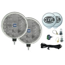 Hella 500 Fog Fluted Pattern Lights Kit W Wiring Halogen 55 Watt 6 Inch Round