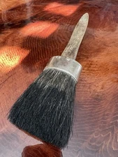 Primitive Antique Paintbrush 10.5” Wood Handle Morck Gristle & Horsehair Union