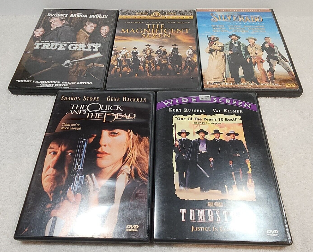 Lot of DVD's Modern Westerns: Tombstone Silverado True Grit Mag