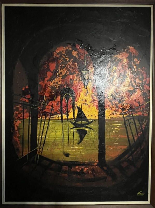 Oil On Board By Toni, 51 1/2 Inches Tall By 39 1/2 Inches Wide.
