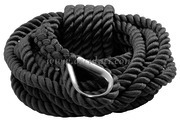 Mooring Line Anchor Rope 14mm Black Spliced Stainless Thimble 12m long  MRBK1412