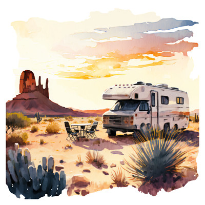 XXL 18x18 cm car decal sticker motorhome watercolor sticker