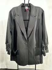 Vince Camuto Blazer Jacket Womens Size 3X Black Long Sleeve Single Breasted
