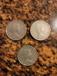 Hong Kong 1980 5 Dollars - Thick Coins Rare (3 Coins)