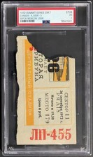 1972 Summit Series Game 7 PSA Slabbed Ticket Stub Team Canada vs USSR Hockey VTG