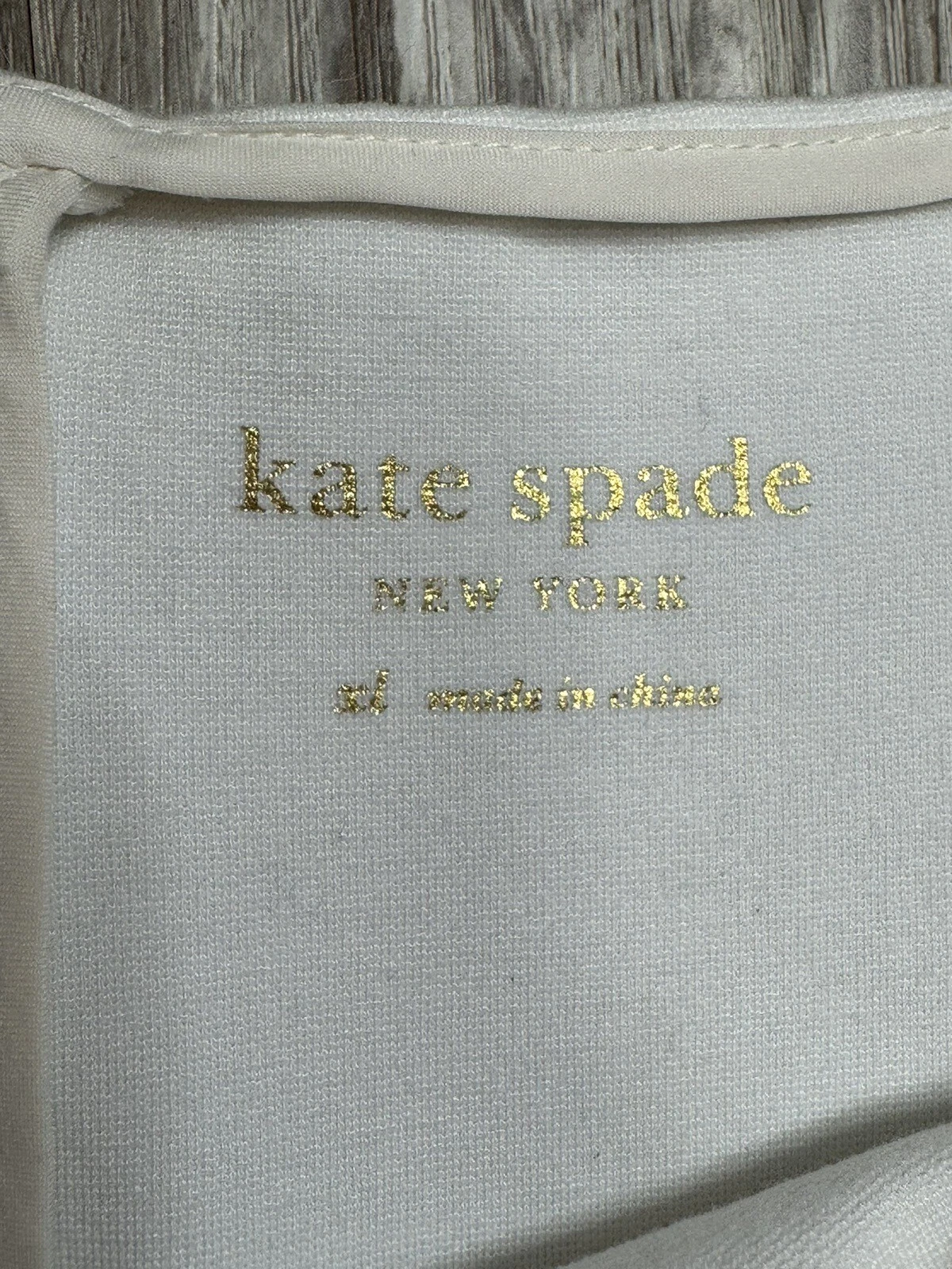 Abito Kate Spade Bianco Ponte Fiorella Occhiello Orlo X large Collo Barca