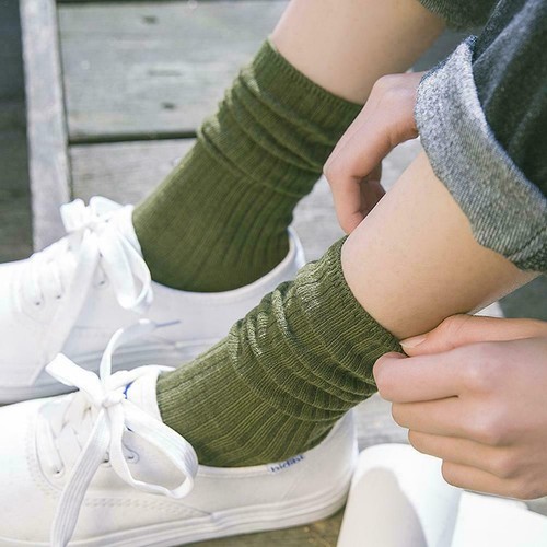 Fashion Women Casual Cotton Knit Solid Soft High-Ankle Crew Socks Spring Summer - Picture 5 of 41