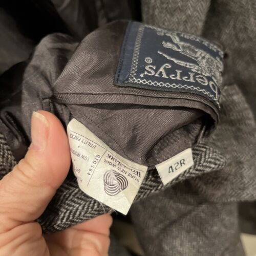 Burberry Black/Gray Wool Blazer Sportcoat Size 42 R USA UNION - Picture 4 of 11