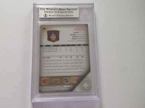 Patrick Eaves Signed 2005/06 Young Guns RC Card Slabbed Beckett BAS BGS a - Picture 2 of 2