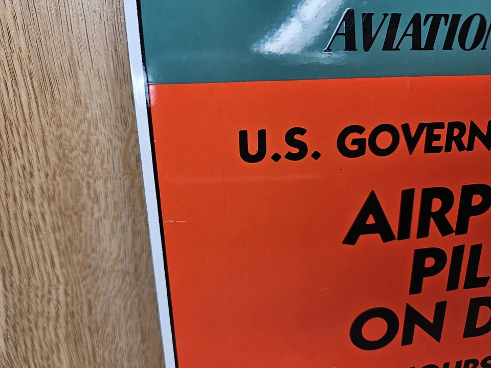 Letrero de metal y porcelana vintage PHILLIPS 66 - piloto de avión de servicio, Boeing 40 Foto 4 de 4