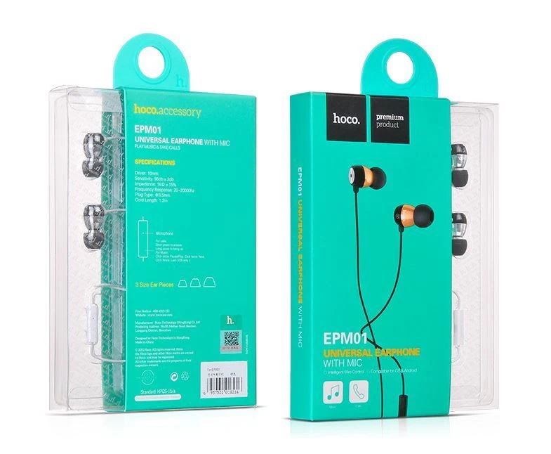 New HOCO Earphone Headphone for Apple and Android devices