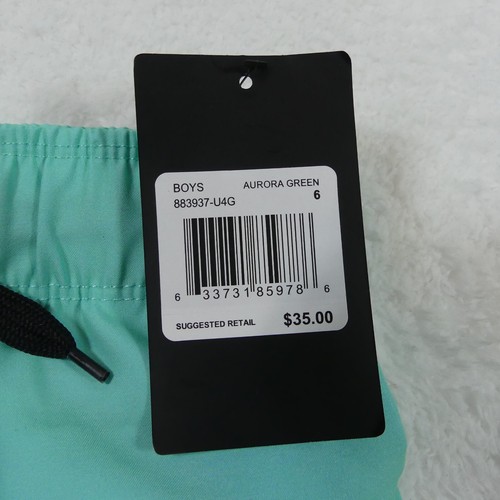 Hurley Swim Bottoms Boys 6 Aurora Green Board Shorts Mesh Lining Drawstring - Picture 4 of 12
