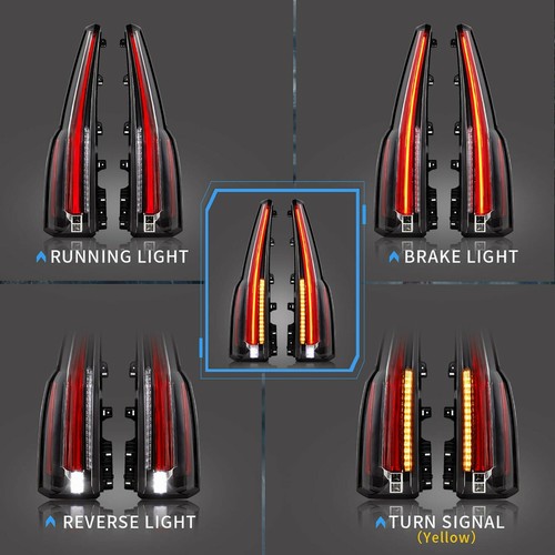 VLAND For 2015-2020 GMC Yukon Cadillac Escalade Style Tail Lights Rear Lamps Set - Picture 3 of 13