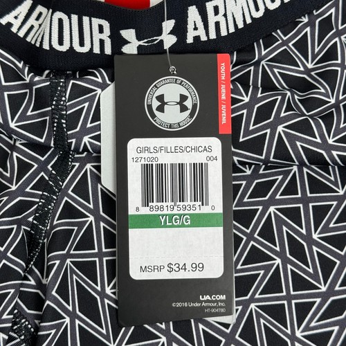Under Armour HeatGear Geometric Leggings Girls Large L - Picture 8 of 13