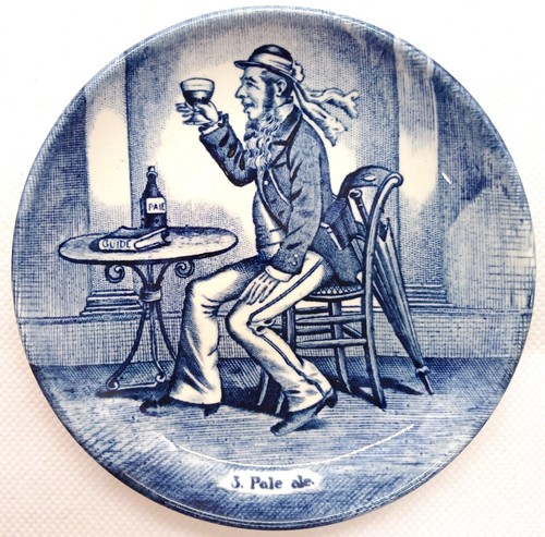 Two Boch Belgium Delfts Small Plates - L'Absinthe & Pale Ale - 11cm diameter - Picture 3 of 5